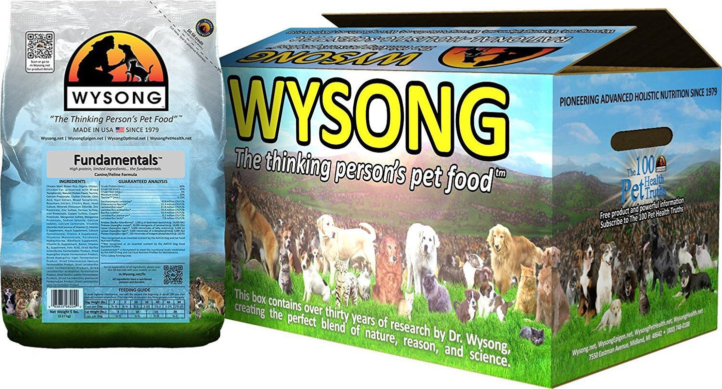 Wysong Fundamentals Canine/Feline Formula Dry Dog/Cat Food, Four, 5 lb. bags