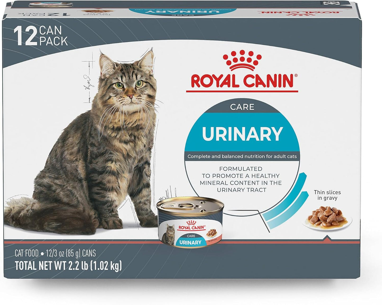 Royal Canin Feline Urinary Care Thin Slices in Gravy Wet Cat Food Multipack, 3 oz., Count of 12