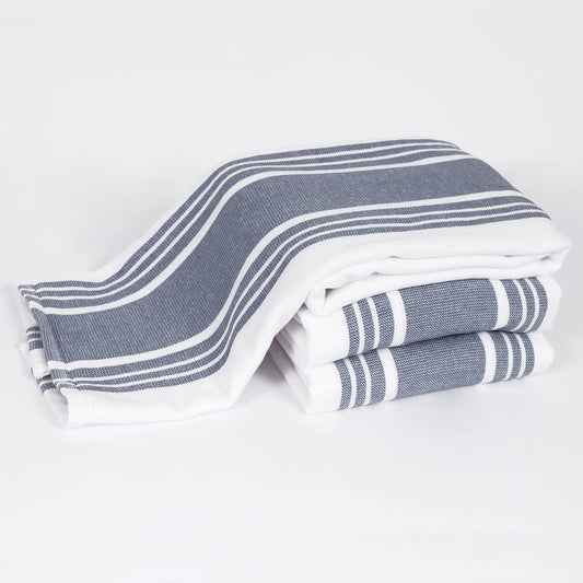 All-Clad Dual-Purpose Kitchen Towels: Highly Absorbent, Super Soft Long Lasting - 100% Cotton, 17"x30" Dish Towels for Cleaning & Drying Dishes, Pans, Glassware, or Countertops, (3-Pack), Indigo