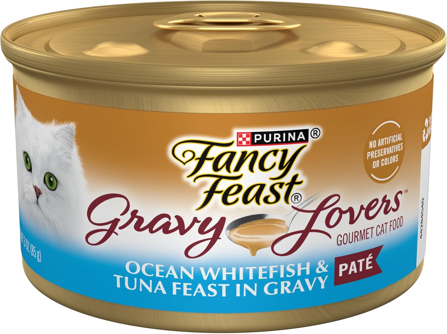 Purina Fancy Feast Gravy Lovers Ocean Whitefish and Tuna Feast Pate in Wet Cat Food Gravy - (Pack of 24) 3 oz. Cans