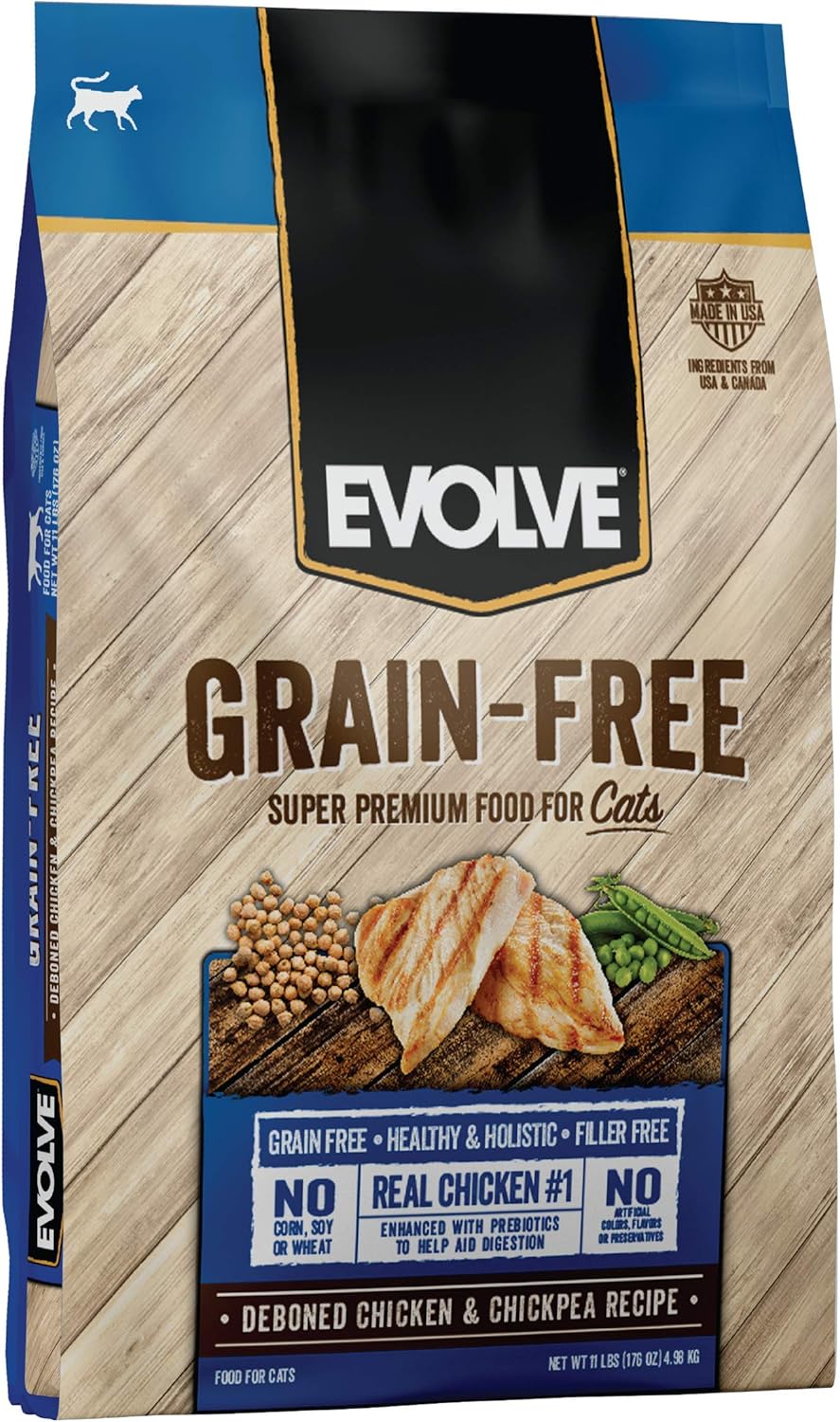 Evolve Grain Free Deboned Chicken, Pea and Vegetable Recipe Cat Food, 11lb