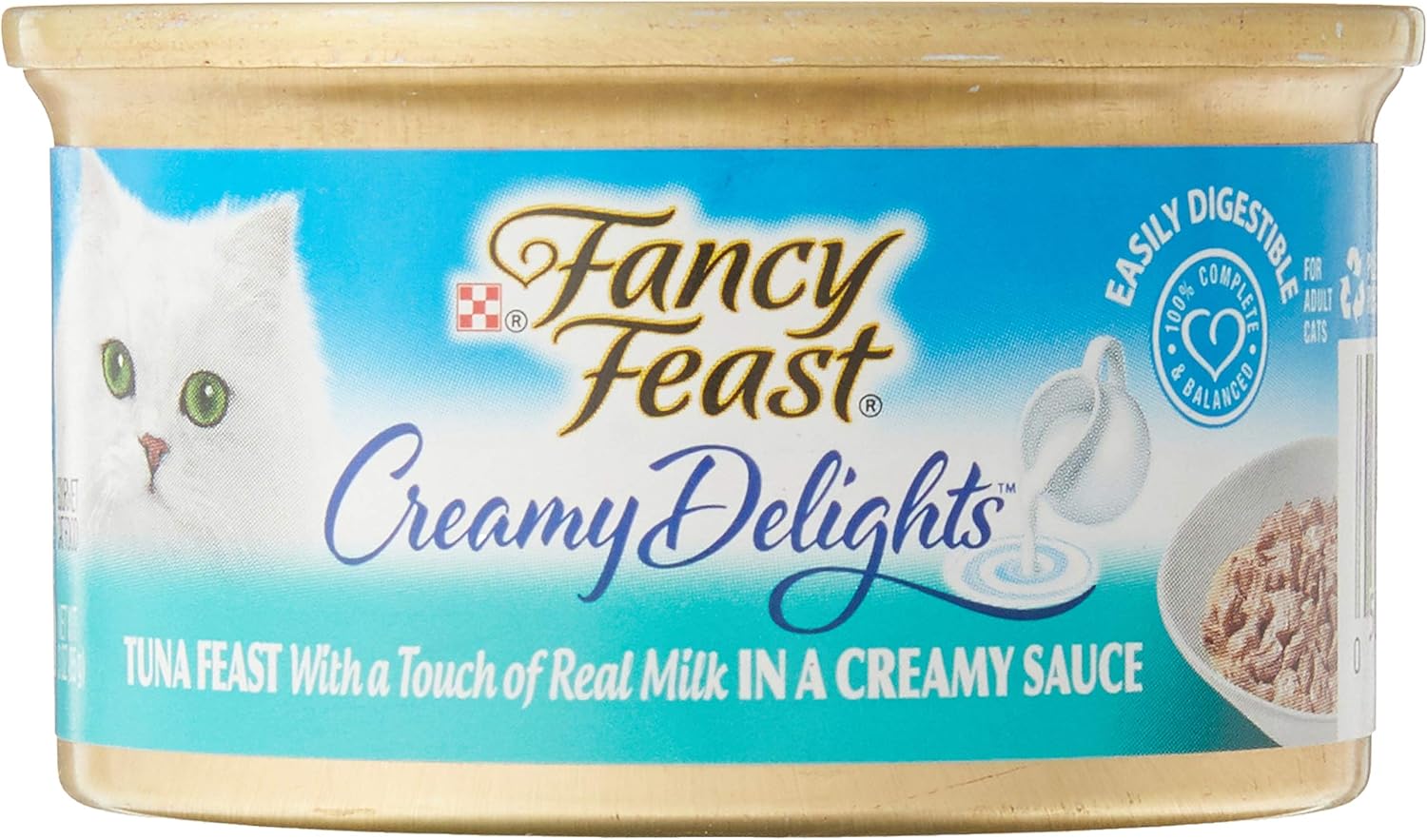 Fancy Feast Purina Creamy Delights Tuna Feast with a Touch of Real Milk in A Creamy Sauce (24-3 OZ Each)