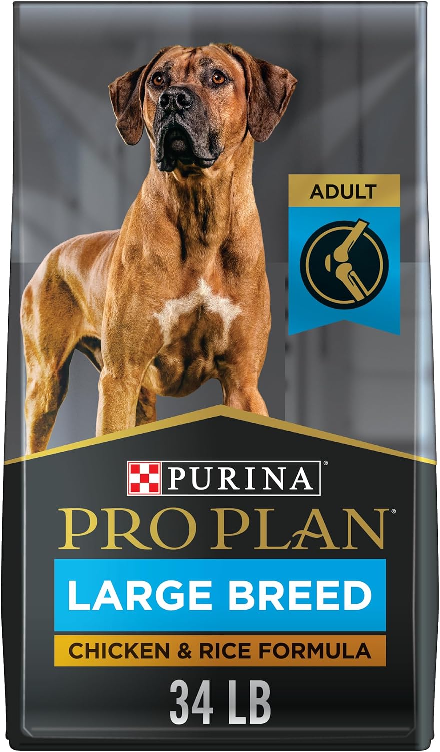 Purina Pro Plan High Protein, Digestive Health Large Breed Dog Food Dry, Chicken and Rice Formula - 34 lb. Bag