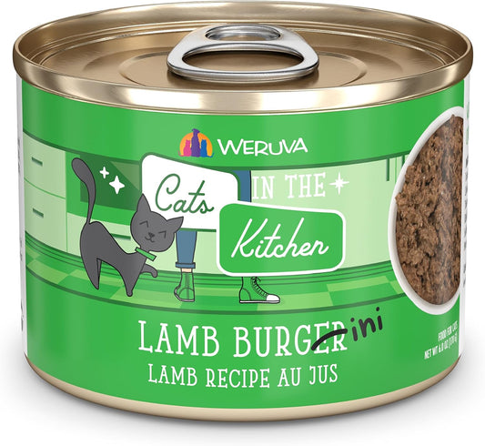 Weruva Cats in The Kitchen, Lamb Burger-ini with Lamb Au Jus Cat Food, 6oz Can (Pack of 24)