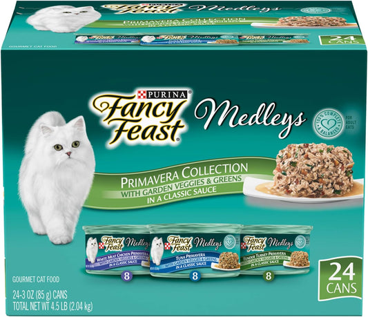 Purina Fancy Feast Wet Cat Food Variety Pack, Medleys Primavera Collection - (24) 3 oz. Cans