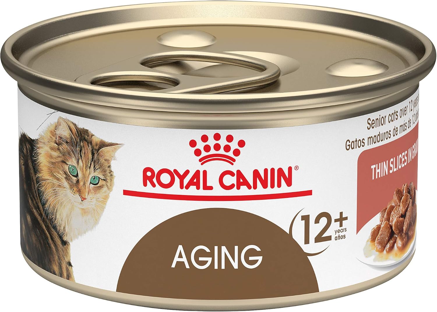 Royal Canin Feline Health Nutrition Aging 12+ Thin Slices In Gravy Canned Cat Food, 3 oz Can (24-count)