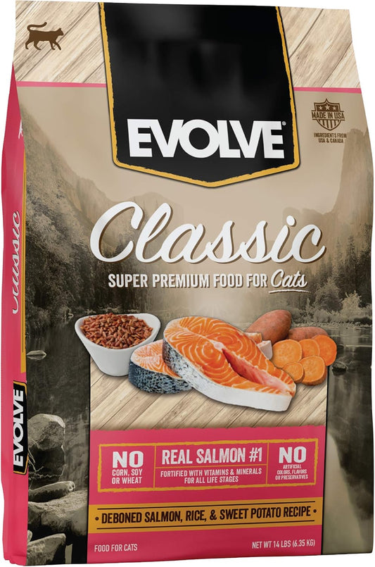 Evolve Classic Deboned Salmon, Brown Rice and Sweet Potato Recipe Cat Food, 14lb