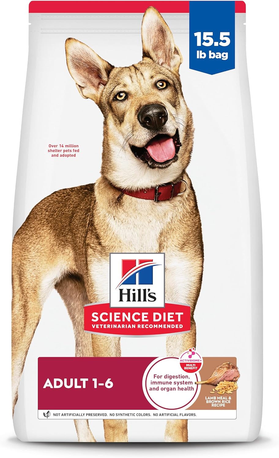 Hill's Science Diet Adult 1-6, Adult 1-6 Premium Nutrition, Dry Dog Food, Lamb & Brown Rice, 15.5 lb Bag