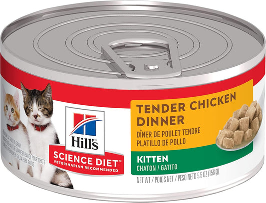 Hill's Science Diet Kitten, Kitten Premium Nutrition, Wet Cat Food, Chicken Stew, 5.5 oz Can, Case of 24