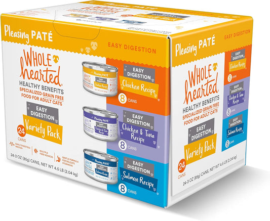 WholeHearted Easy Digestion Adult Wet Cat Food Variety Pack 3 oz. Count of 24