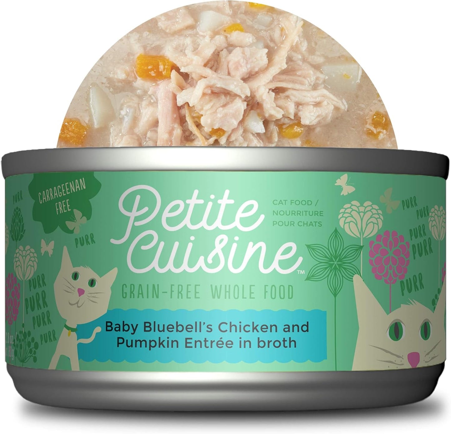 PETITE CUISINE Baby BlueBells's Wet Cat Food, Chicken and Pumpkin, 2.8 oz Cans (24 Count)