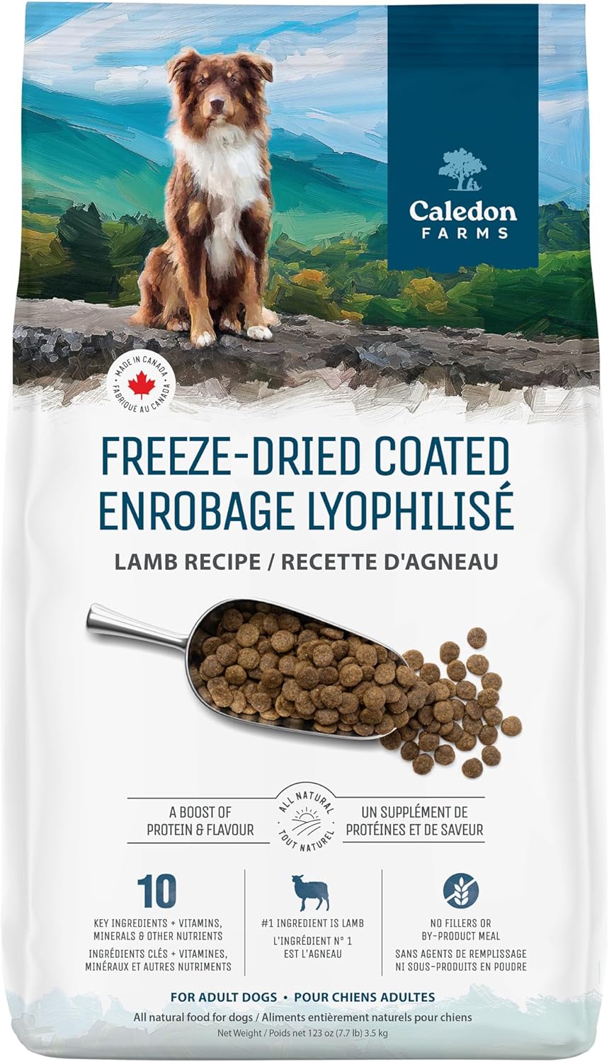 Caledon Farms Freeze-Dried Coated Lamb Recipe Premium Dry Dog Food 7.7lb