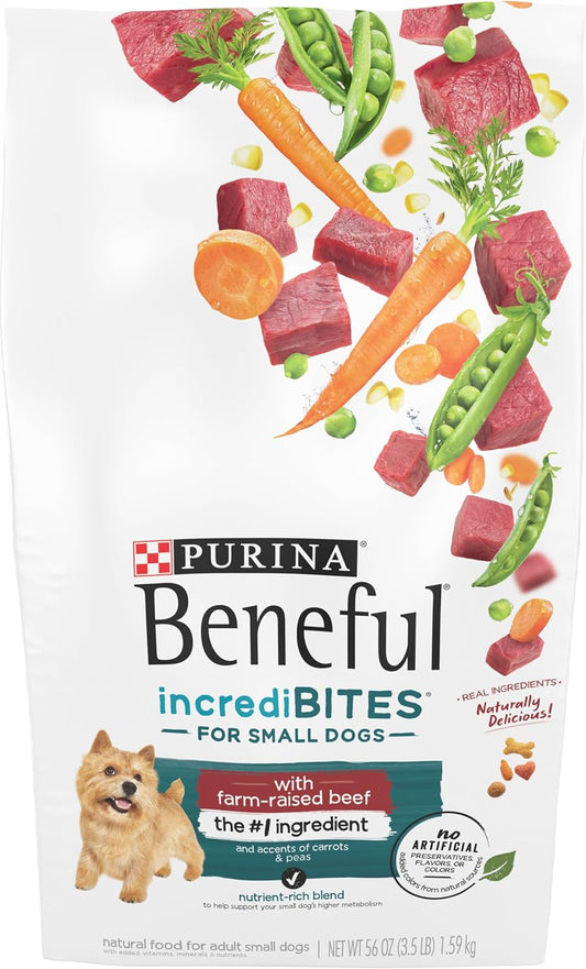 Purina Beneful IncrediBites With Farm-Raised Beef, Small Breed Dry Dog Food - (Pack of 4) 3.5 lb. Bags