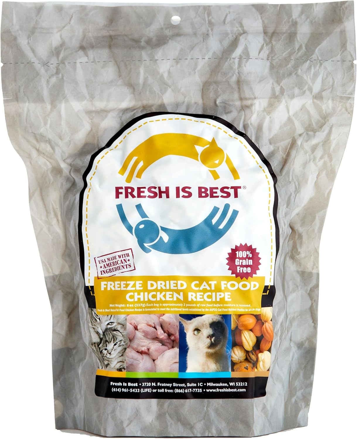 Fresh Is Best - Freeze Dried Raw Cat Food - Chicken, 8 Ounces