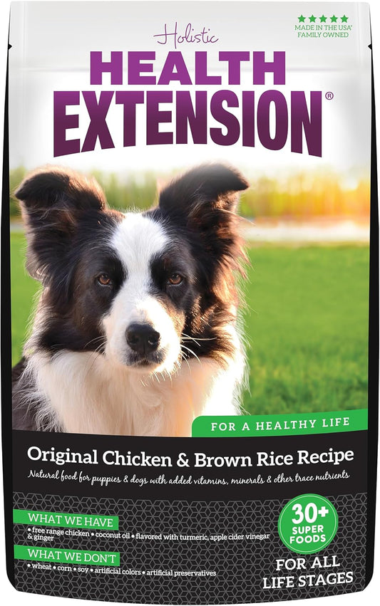 Health Extension Original Chicken & Brown Rice Dry Dog Food (30 lb \/ 13.61 kg) - Protein-Packed Formula with Probiotics, Omega 3 for Holistic Health in Dogs of All Life Stages