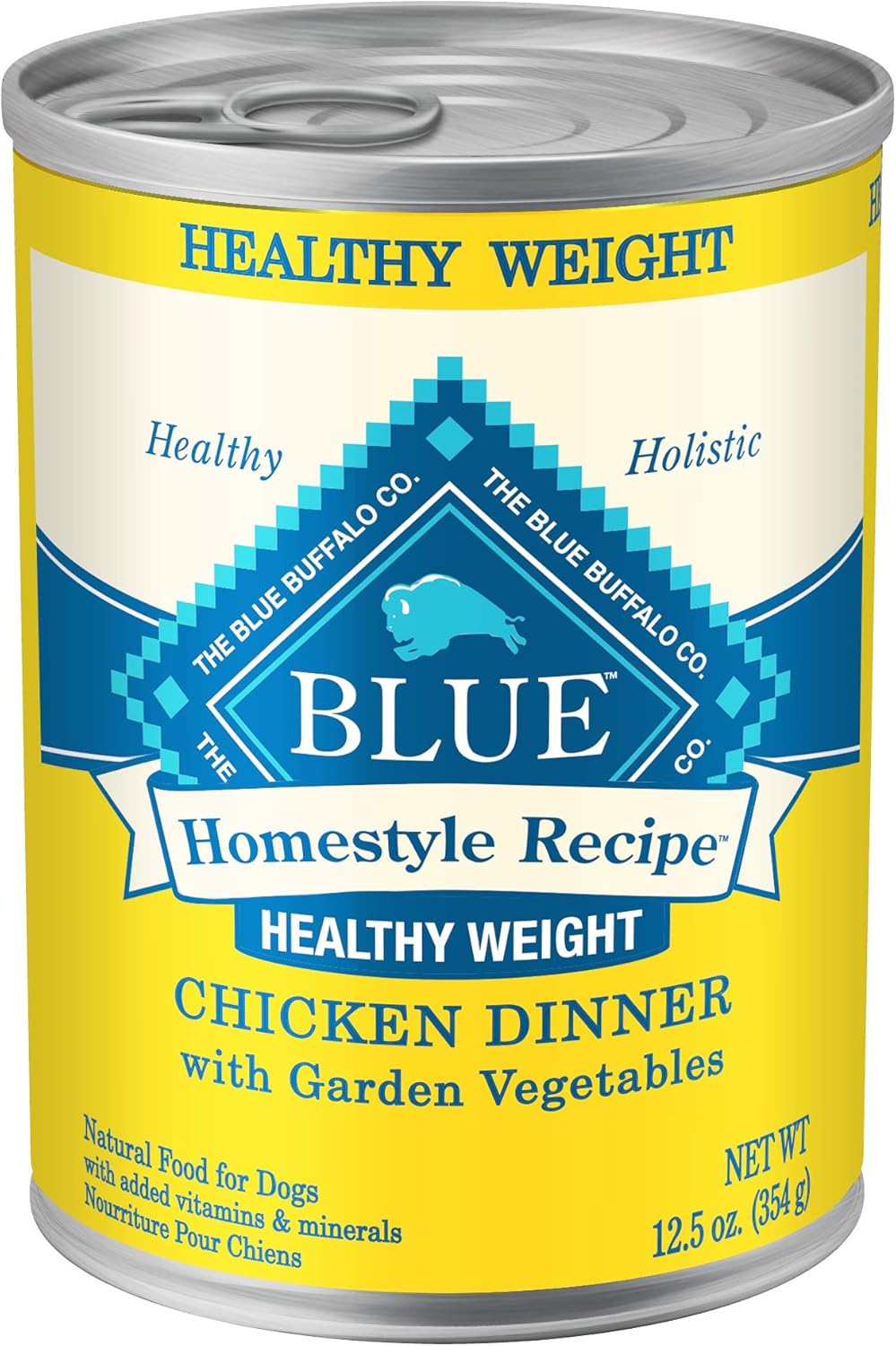 Blue Buffalo Homestyle Recipe Healthy Weight Adult Wet Dog Food, Beef Dinner With Garden Vegetables, 12.5-oz. Can (Pack of 12)