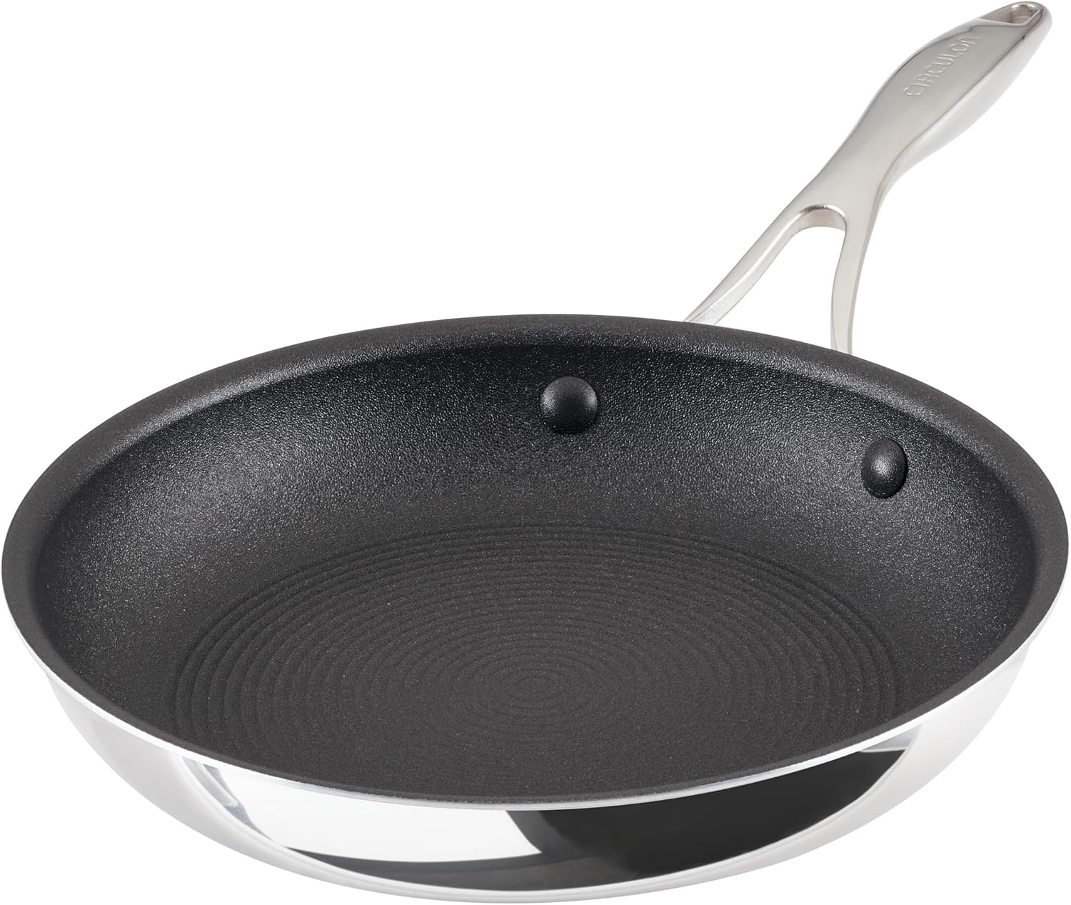 Circulon C1 Series Clad Stainless Steel with ScratchDefense Technology Cookware Nonstick Induction Frying Pan\/Skillet, Metal Utensil Safe, 10 Inch Fry Pan - Polished Stainless Steel