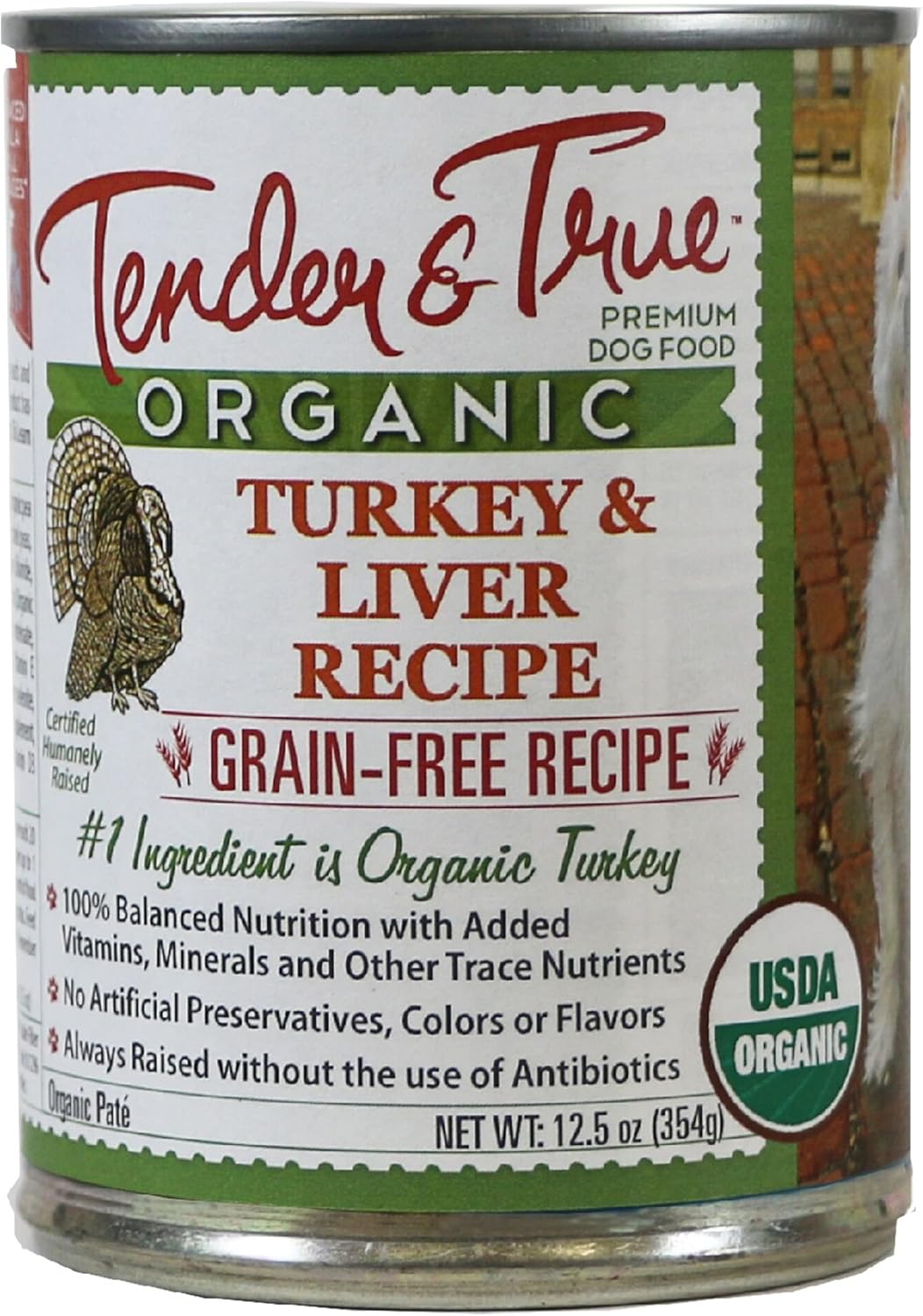 Tender & True 854012 Organic Turkey & Liver Recipe 12.5 Oz Canned Dog Food (Case Of 12), One Size