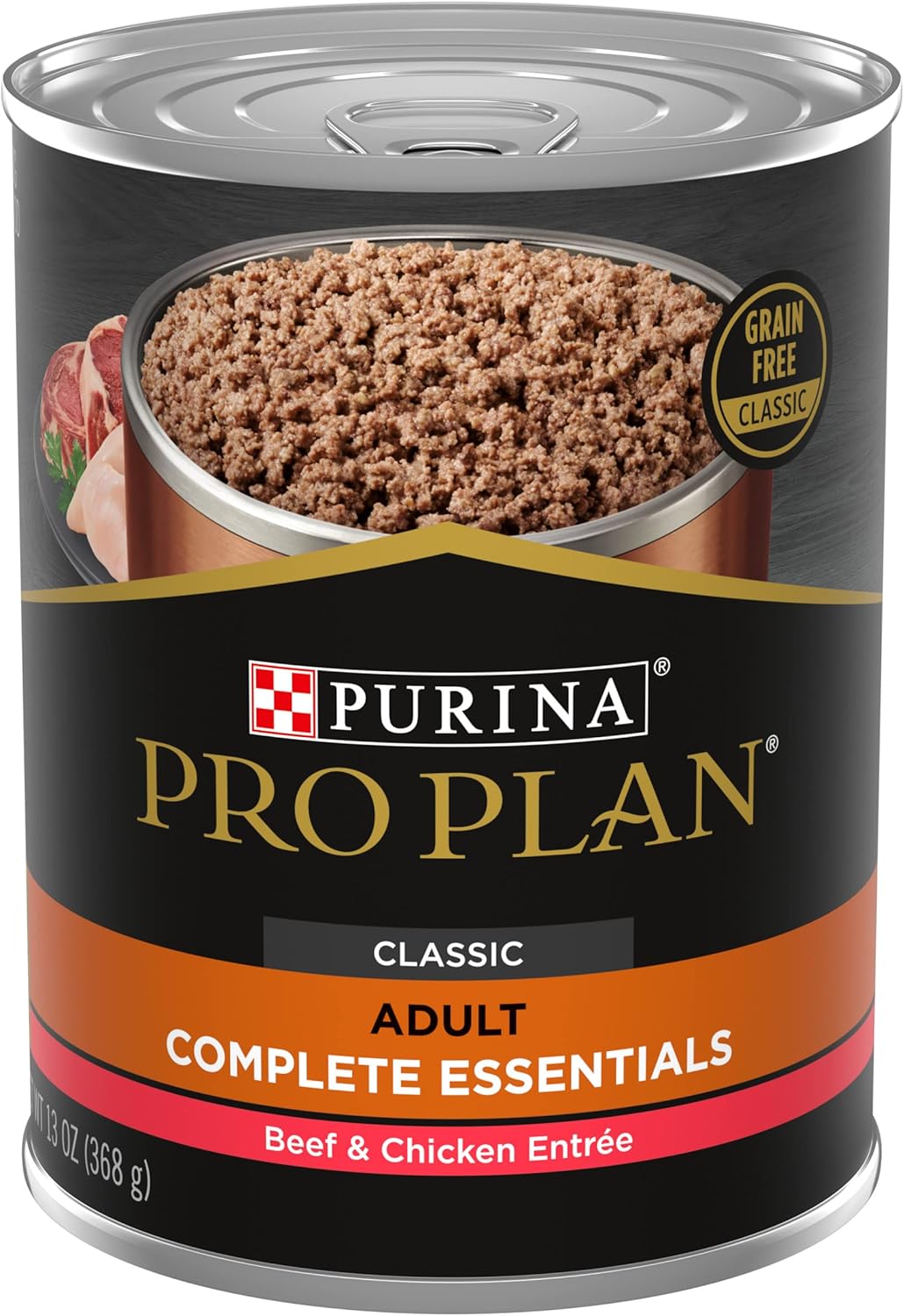 Purina Pro Plan Dog Food Grain Free Classic Pate, Beef and Chicken Entrée - (Pack of 12) 13 oz. Cans