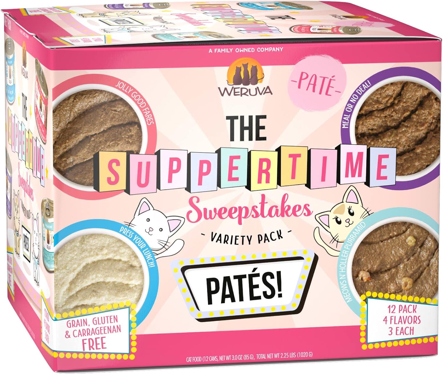 Weruva, The Suppertime Sweepsteaks Variety Pack Canned Cat Food Paté, 3 Ounce, 12 Count