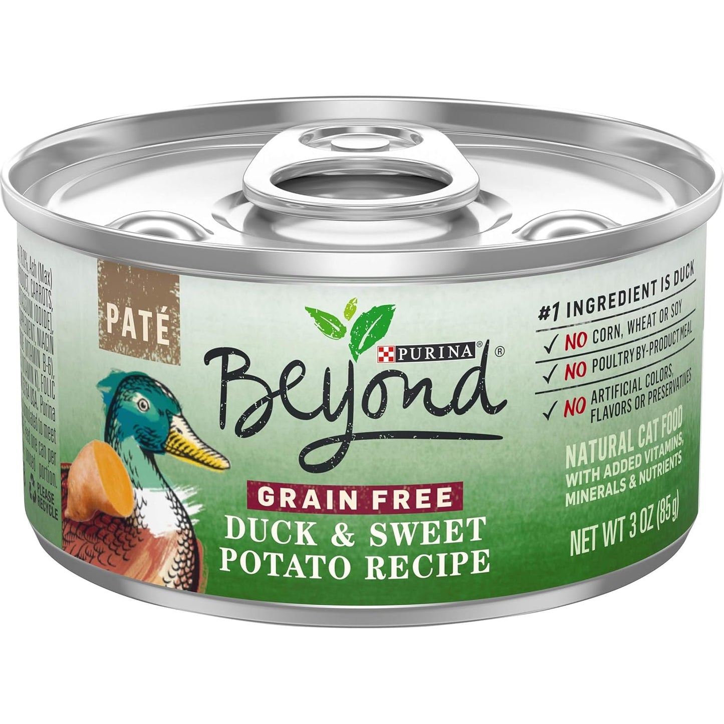 Purina Beyond Grain Free Canadian Duck and Sweet Potato Recipe Wet Cat Food Pate - (Pack of 12) 3 oz. Cans