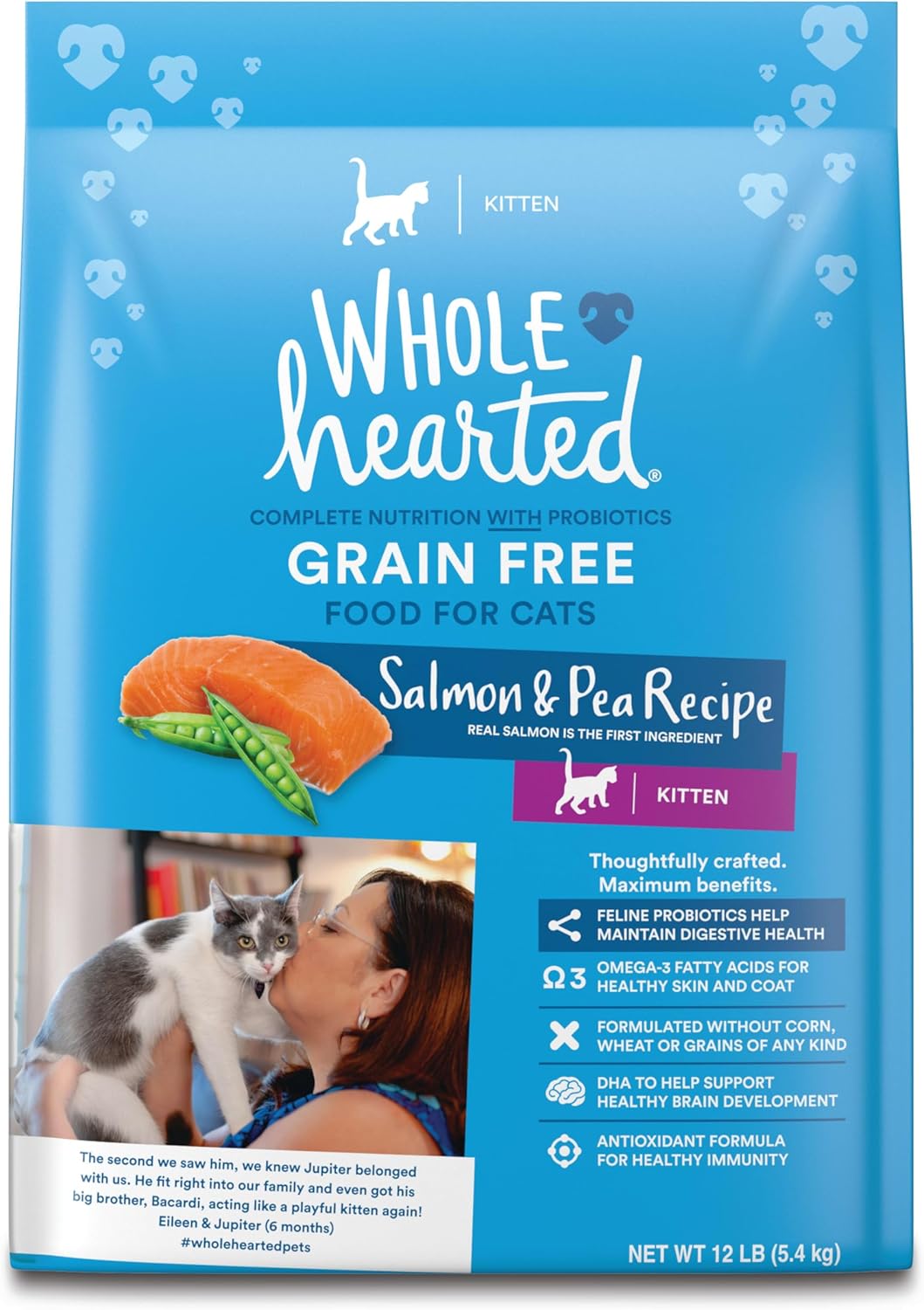 WholeHearted Grain-Free Salmon Recipe Dry Kitten Food 12 lbs.