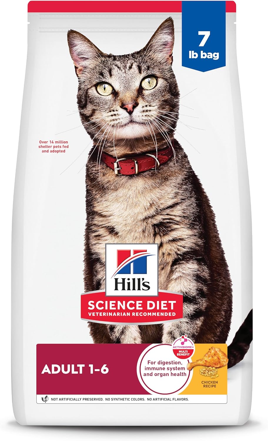 Hill's Science Diet Adult 1-6, Adult 1-6 Premium Nutrition, Dry Cat Food, Chicken Recipe, 7 lb Bag