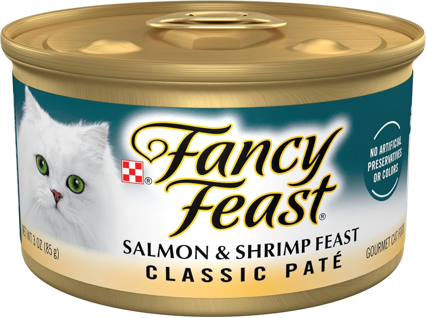 Purina Fancy Feast Salmon and Shrimp Feast Classic Grain Free Wet Cat Food Pate - (Pack of 24) 3 oz. Cans