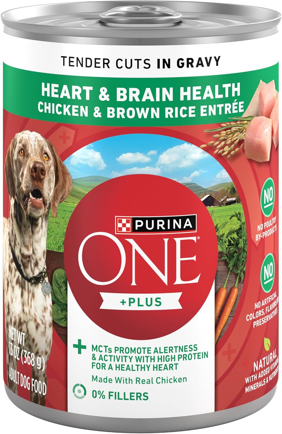 Purina ONE Tender Cuts Brain & Heart Puppy ​​Chicken & Brown Rice Wet Dog Food - 13 oz. Can