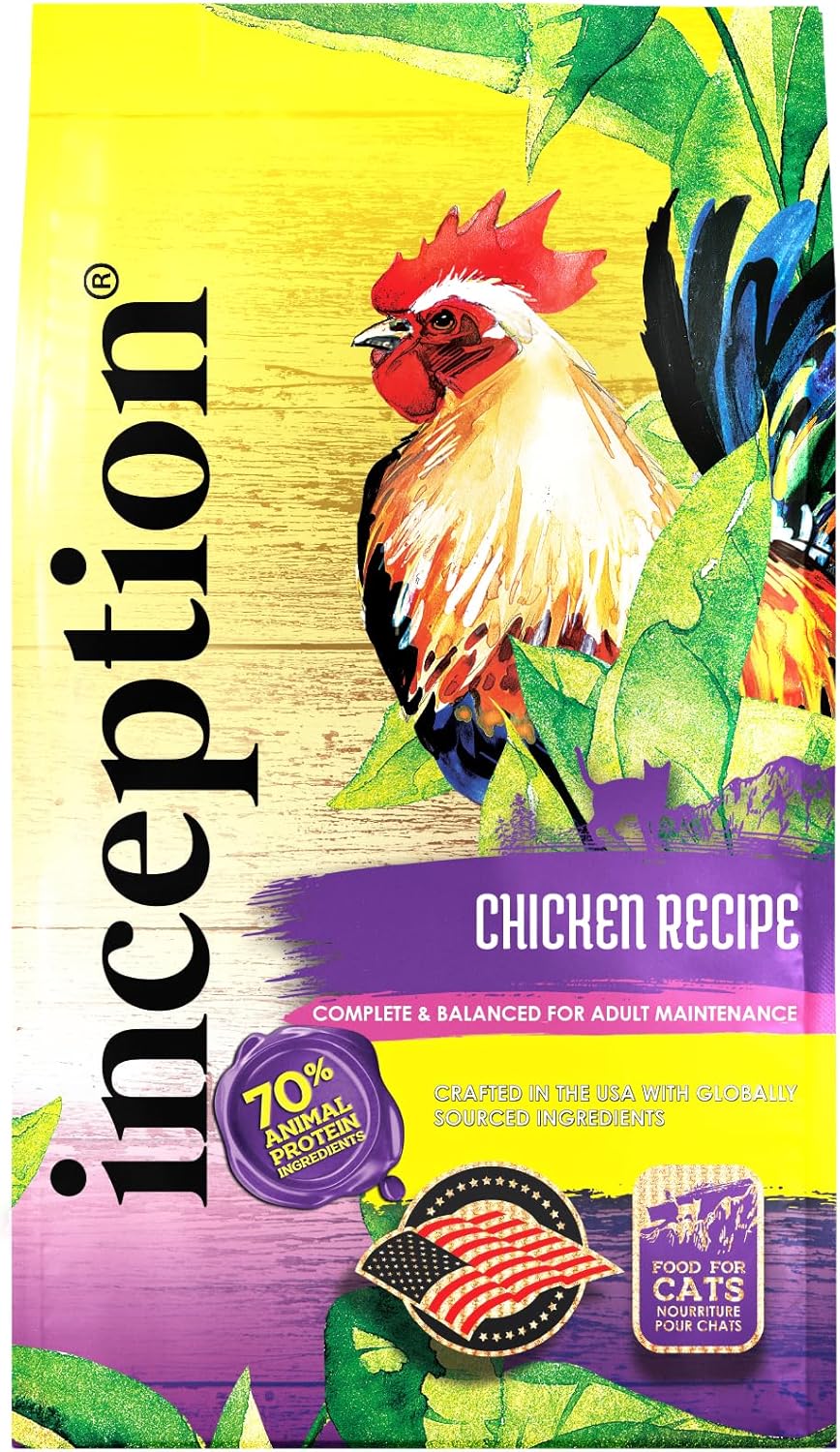 Inception® Dry Cat Food Chicken Recipe \u2013 Complete and Balanced Cat Food \u2013 Meat First Legume Free Dry Cat Food \u2013 13.5 lb. Bag