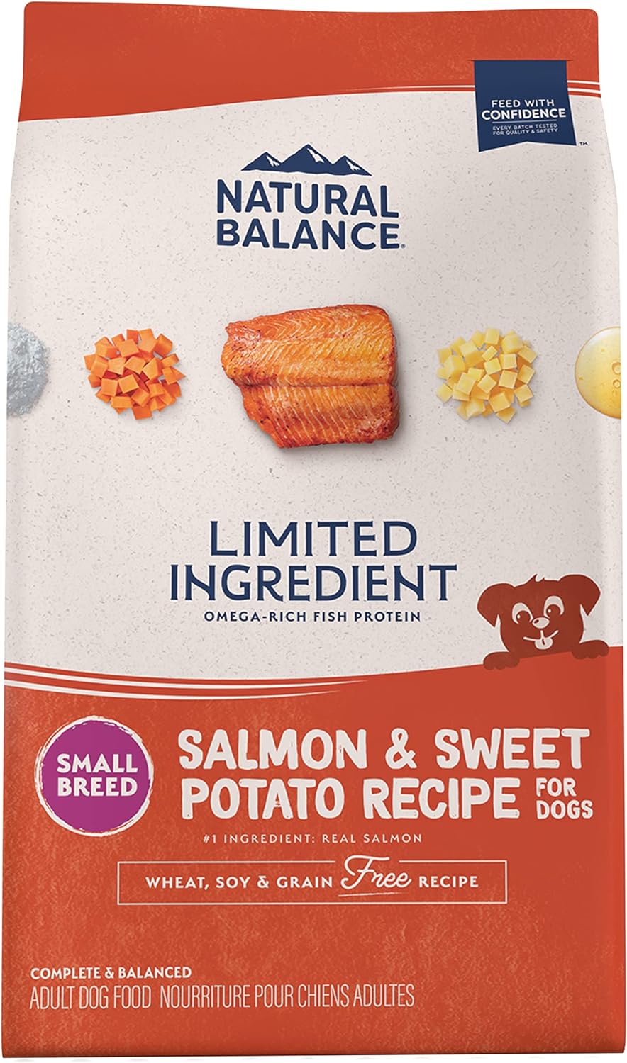 Natural Balance Limited Ingredient Small Breed Adult Grain-Free Dry Dog Food, Salmon & Sweet Potato Recipe, 4 Pound (Pack of 1)