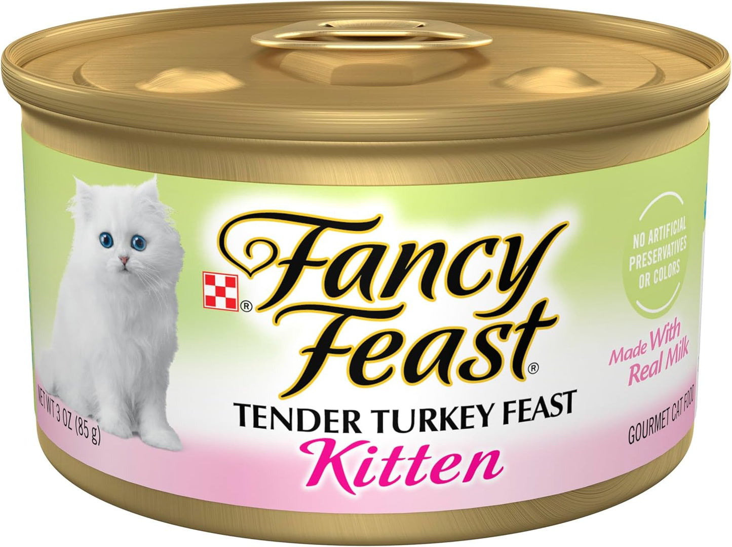 Purina Fancy Feast Kitten Tender Turkey Feast Wet Kitten Food Pate - (Pack of 24) 3 oz. Cans