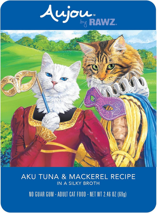 Rawz Aujou Aku Tuna & Mackerel Cat Food 8/2.46 oz Pouches