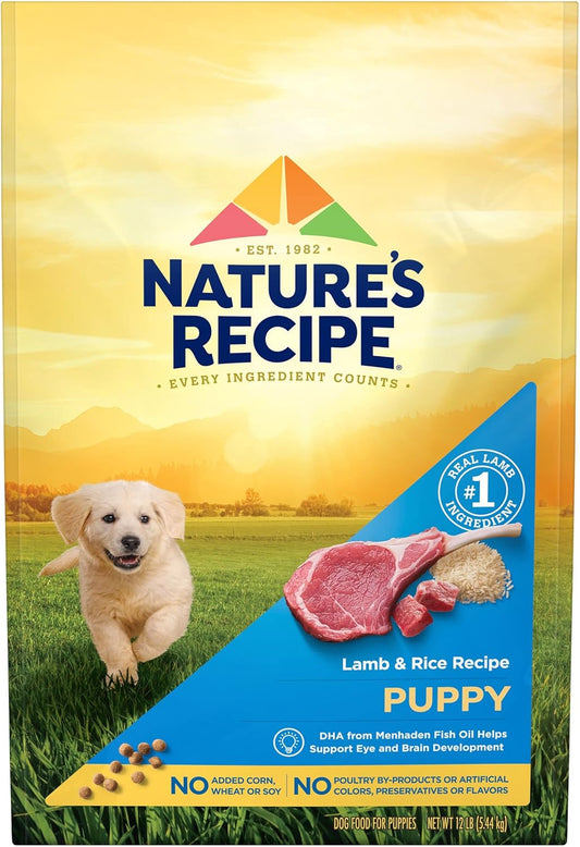 Nature\u2019s Recipe Puppy Lamb & Rice Recipe Dry Dog Food, 12 lb. Bag