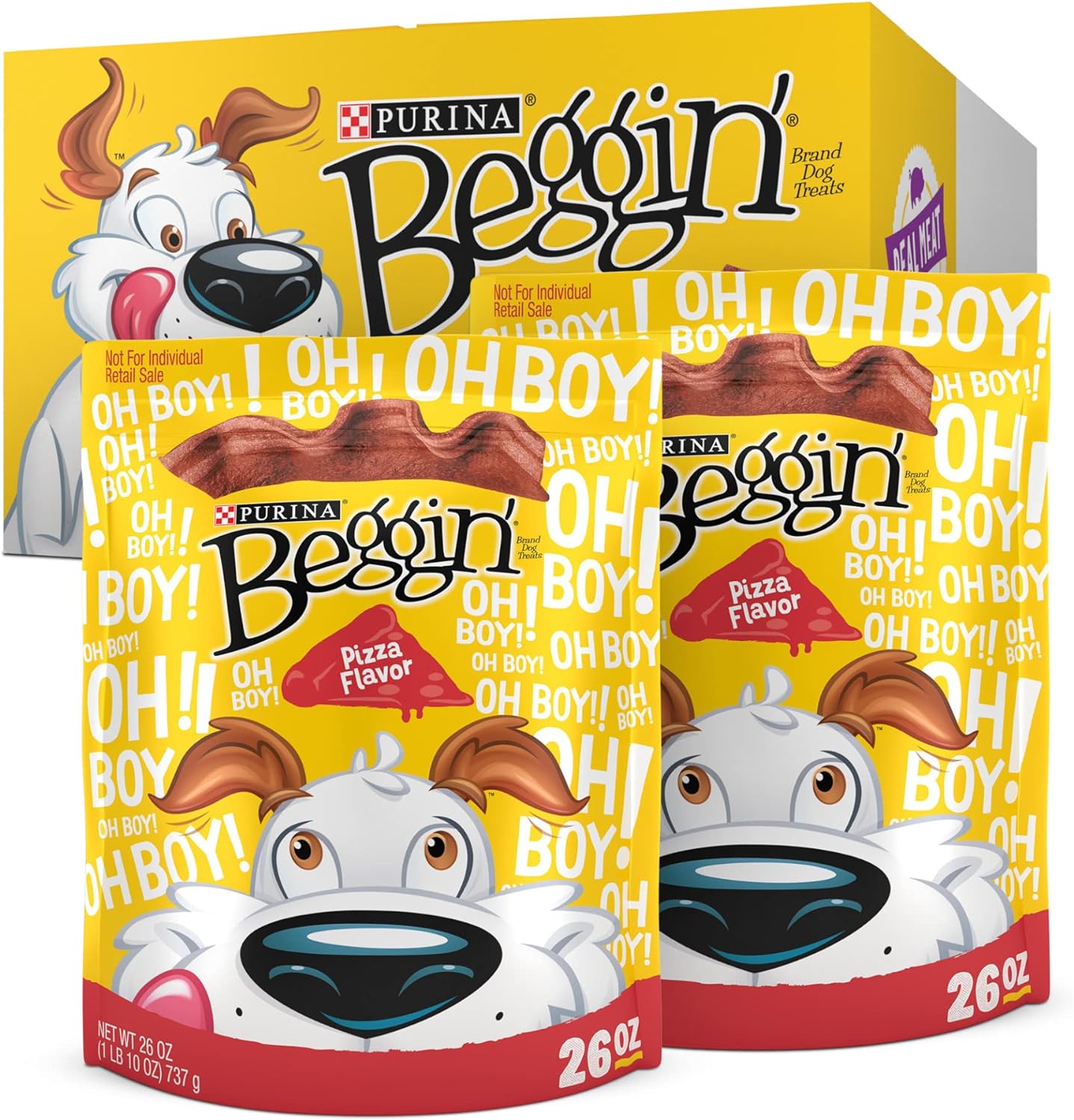 Purina Beggin' Dog Treats With Real Bacon, Pizza Flavor - (Pack of 2) 26 oz. Pouches