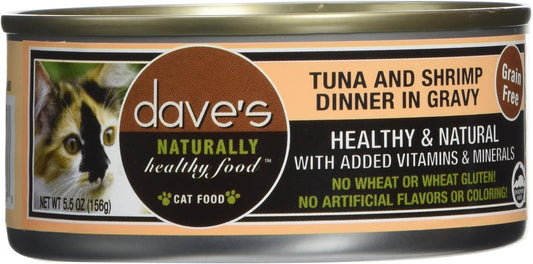 Dave'S Pet Food Tuna And Shrimp Food (24 Cans Per Case), 5.5 Oz.