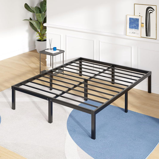 Avenco Queen Bed Frame - 14 Inch High Metal Platform Bed Frame Queen Size with Storage Space Under Bed, Heavy Duty Steel Slat Support, No Box Spring Needed, Easy Assembly