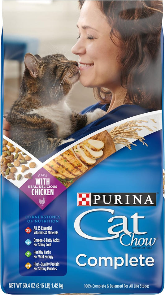 Purina Cat Chow High Protein Dry Cat Food, Complete - (Pack of 4) 3.15 lb. Bags