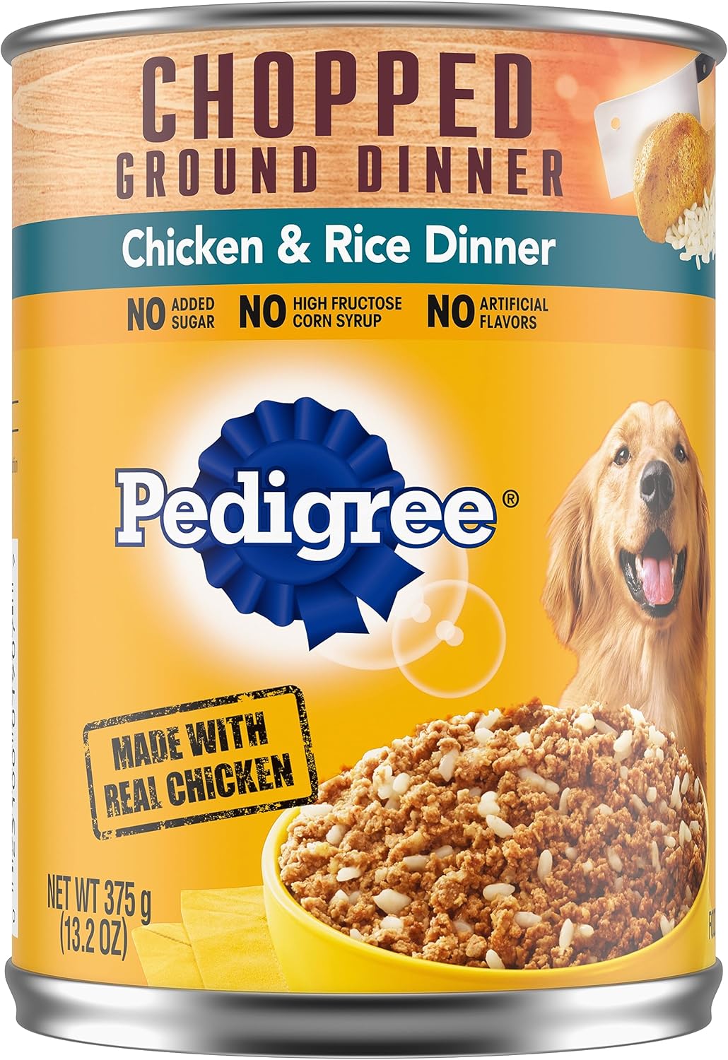 PEDIGREE Adult Canned Wet Dog Food Chopped Ground Dinner Chicken & Rice Flavor, (12) 13.2 oz. Cans