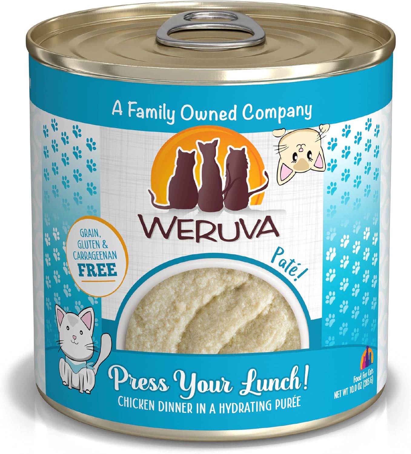 Weruva Wet Cat Food, Press Your Lunch with Chicken Pate, 10oz Can, Pack of 12