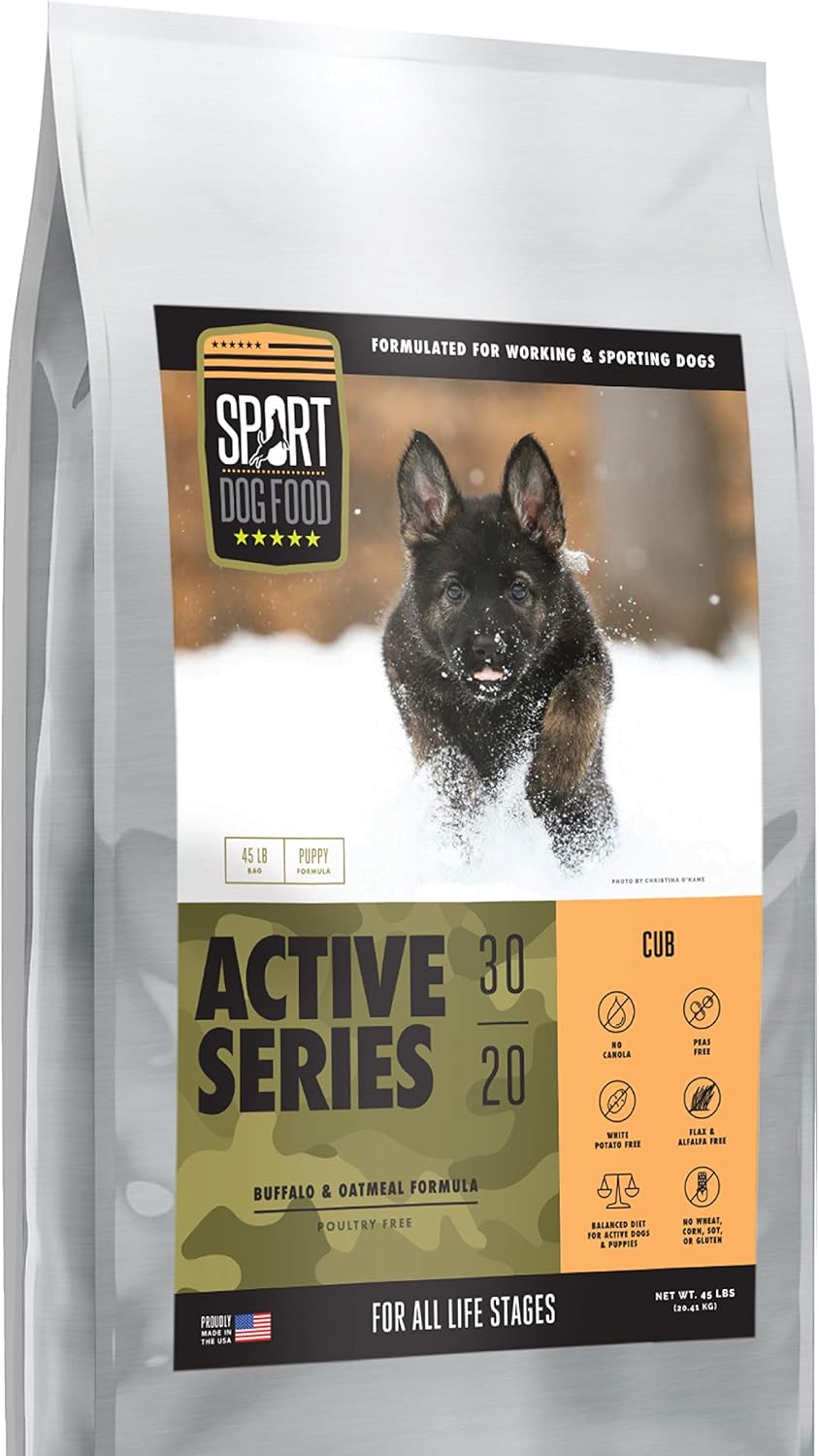 Cub Active Dog & Puppy, Peas & Poultry Free Buffalo Formula, 30 lbs