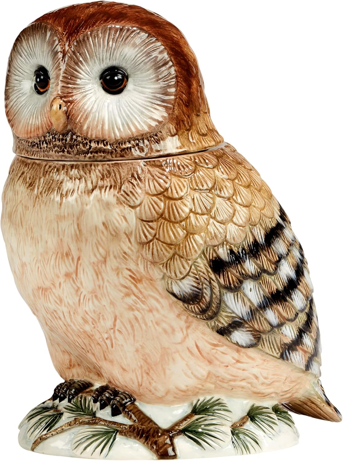 Certified International Winter's Walk 3-D Owl Cookie Jar, 88 oz, Multicolor