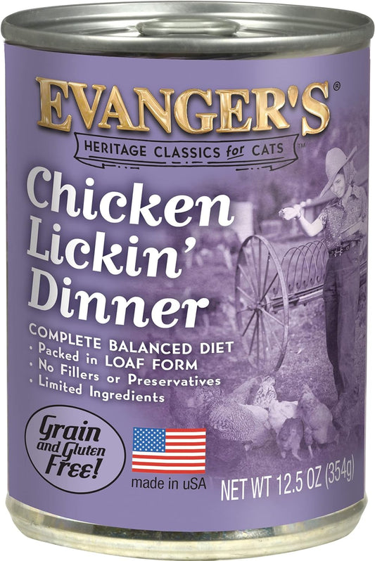 Evanger's Heritage Classic Chicken Lickin' Dinner for Cats - 12, 12.5 oz cans