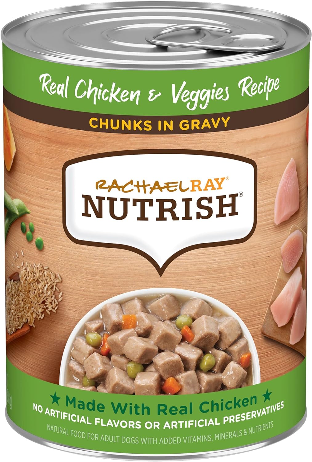 Rachael Ray Nutrish Chunks in Gravy Wet Dog Food Real Chicken & Veggies Recipe, 13 Ounce (Pack of 12)