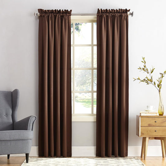 Sun Zero Barrow Energy Efficient Rod Pocket Curtain Panel Pair 54" x 84"