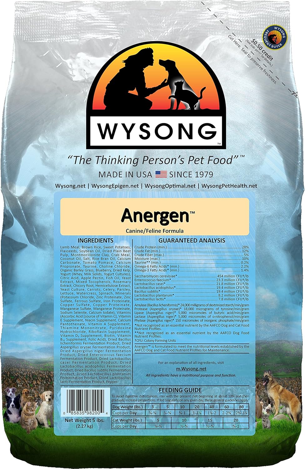 Wysong Anergen Canine\/Feline Formula Dry Dog\/Cat Food - 5 Pound Bag