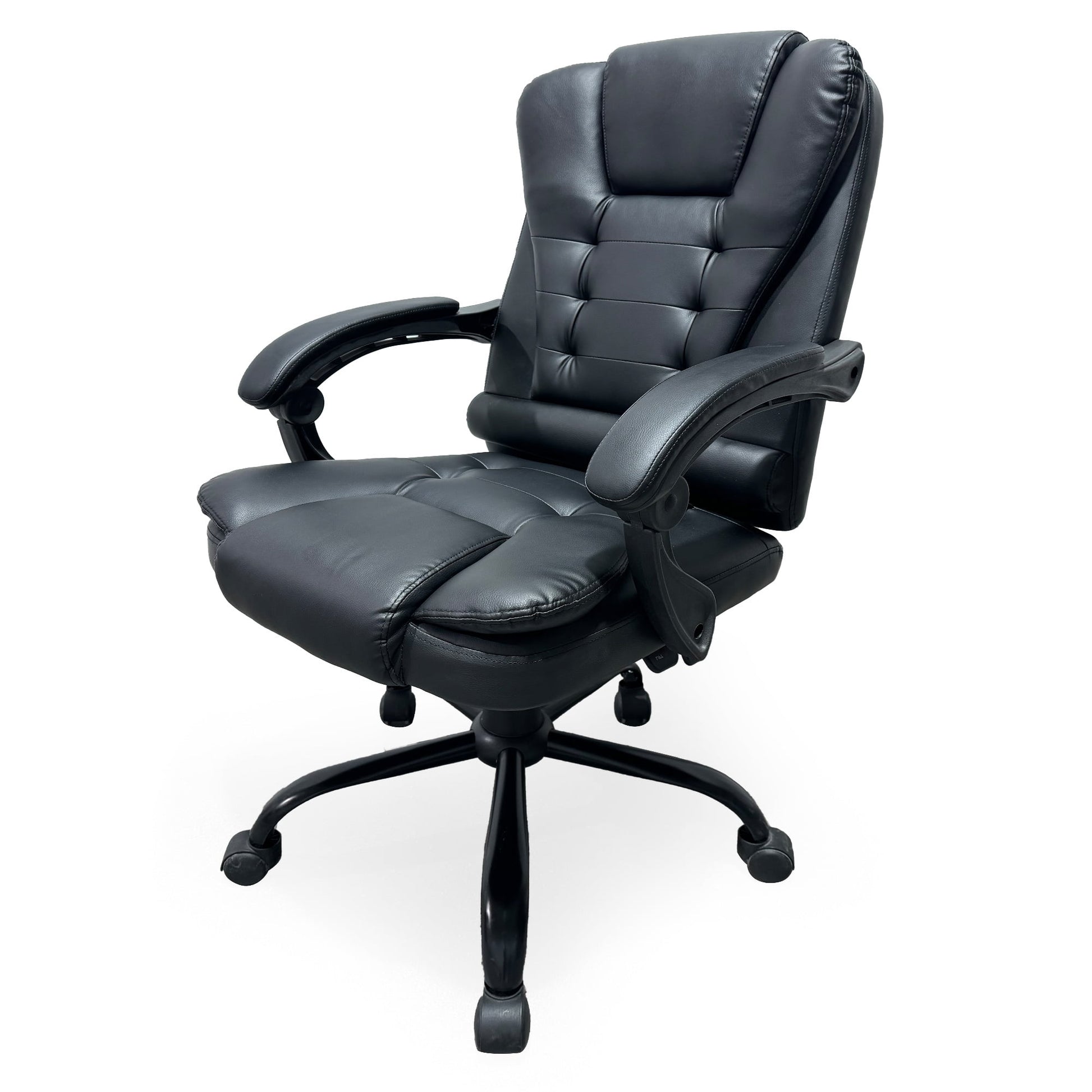 ALEAVIC Home Office Chairs with Wheels, PU Leather Ergonomic Office Chair, Black