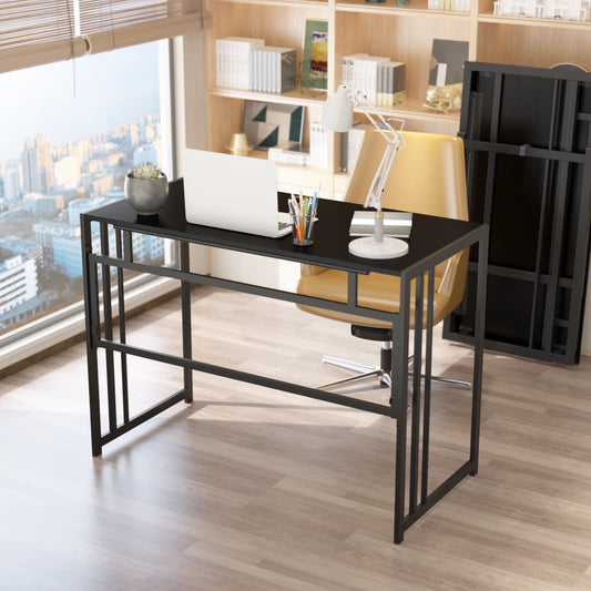 AROMEI 39" Folding Computer Desk for Small Spaces, Black