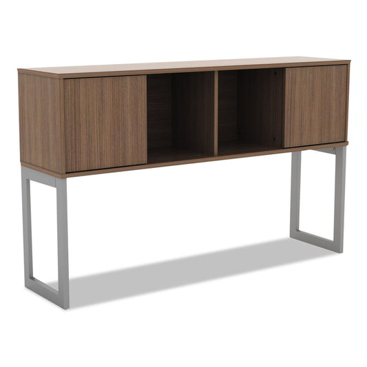 Alera ALELSHH60WA Open Office Desk Series 59 in. x 15 in. x 36.38 in. Hutch - Modern Walnut