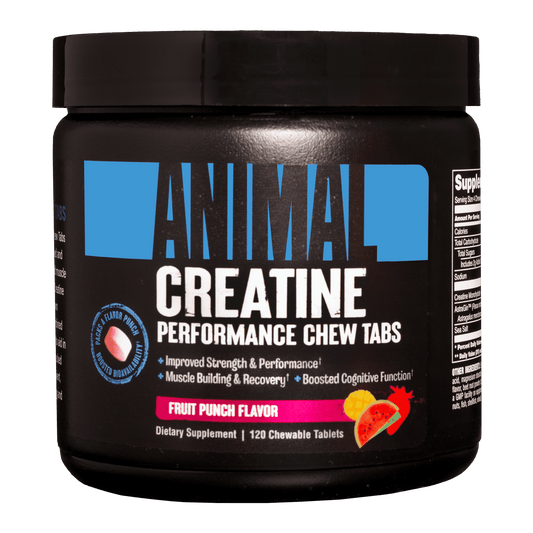 Animal Pak Creatine Chews, Fruit Punch - 5g Creatine Monohydrate for Muscle & Cognition, Pre/Post Workout